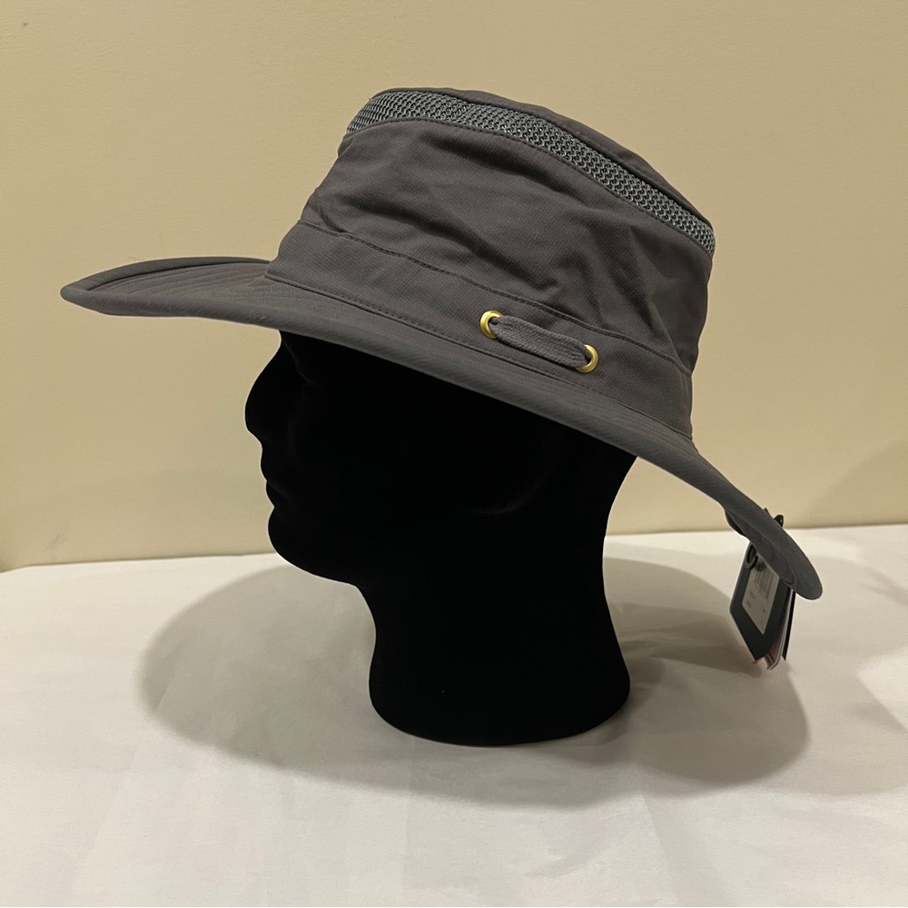 TILLEY -  MODEL T4MO-1 AIRFLO HIKERS HAT - GREY - SIZE 7 3/8 - NWT - UNISEX